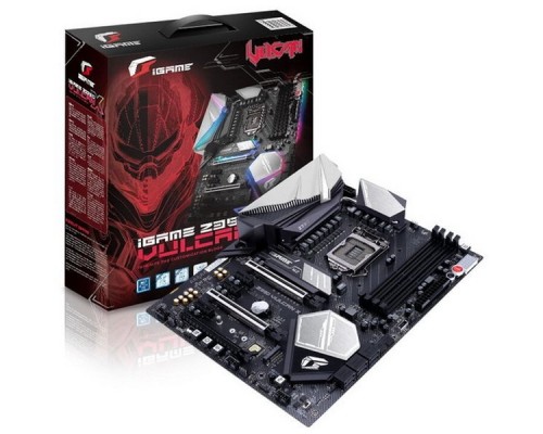 Материнская плата iGame Z390 Vulcan X V20, Socket 1151, Intel®Z390, 4xDDR4-2666, HDMI+DP, 3xPCI-Ex16, 3xPCI-Ex1, 6xSATA3, 2xM.2, 8Ch Audio, 1xGLan, WiFi, (2+3)xUSB2.0, (3+2)xUSB3.1, (1+1)xUSB3.1 Type-C™,  ATX, RTL,