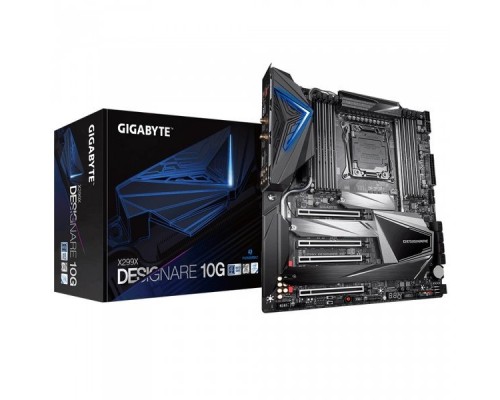 Материнская плата GIGABYTE X299X DESIGNARE 10G, Socket 2066, Intel®X299, 8xDDR4-2933, 4xPCI-Ex16, 2xDP(In), 8xSATA3 (RAID 0/1/5/10), 3xM.2, 8 Ch Audio, 2x10GbLan, Wi-Fi, (0+2)xUSB2.0, (4+4)xUSB3.2, (2+1)xUSB3.2 Type-C™, ATX, RTL