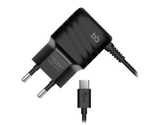 Сетевое зарядное устройство BB microUSB 2А, 1.2 м, черн., 013-001,