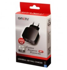 Сетевое зарядное устройство GINZZU GA-3008B 2.1A 2 х USB черный                                                                                                                                                                                           