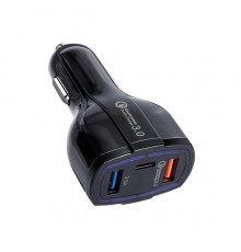 Зарядное устройство автомобильное ORIENT CAR QC-12V3B Quick Charge 3.0, 2xUSB-A + 1xUSB Type-C: QC выход - 5В,3.0A/ 9В,1.67А/ 12В,1.25А; 2,3                                                                                                              