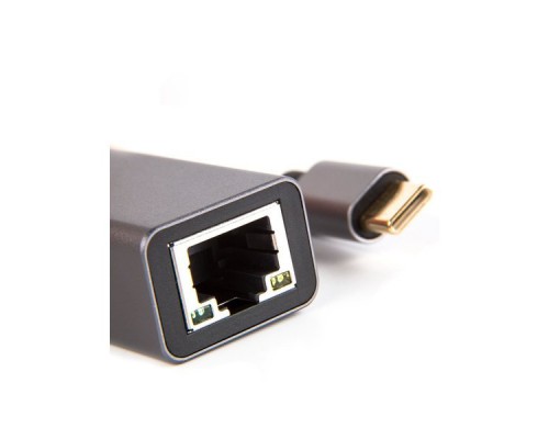 Кабель-переходник USB 3.1 Type-C --RJ-45 1000Mbps Ethernet, Aluminum Shell, 0.15м VCOM DU320M