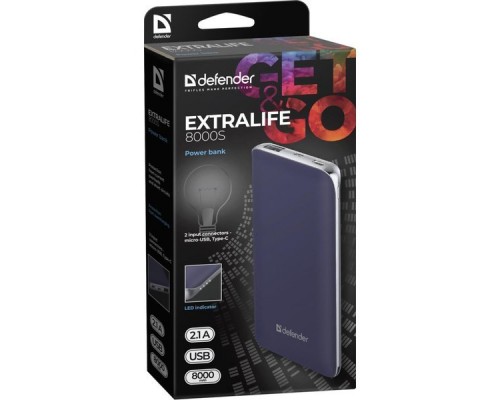 Аккумулятор USB 8000MAH 2.1A EXTRALIFE 83667 DEFENDER