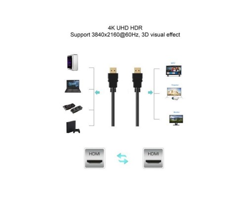 Кабель HDMI 19M/M ver 2.0, 1M, AOpen ACG568F-S-1M серебряно-белый Flat