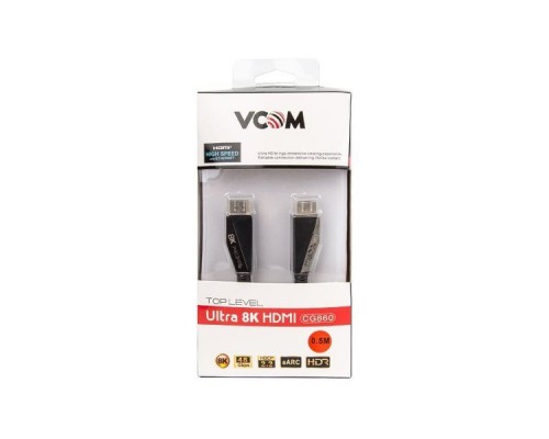 Кабель HDMI 19M/M,ver. 2.1, 8K@60 Hz 0.5m VCOM CG860-0.5M