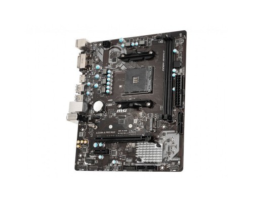 Материнская плата A320M-A PRO MAX, Socket AM4, AMD® A320, 2xDDR4-2667, 1xPCI-Ex16x, 1xPCI-Ex, DVI-D+HDMI, 4xSATA3(RAID 0/1/10), 1xM.2, 8 Ch Audio, GLan, (2+4)xUSB2.0, (4+2)xUSB3.2, 2xPS/2, mATX, RTL