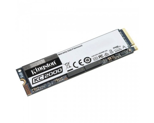 Жесткий диск SSD M.2 2280 250GB Kingston KC2000 Client SSD SKC2000M8/250G PCIe Gen3x4 with NVMe, 3000/1100, IOPS 350/200K, MTBF 2M, 3D TLC, 150TBW, RTL (293586)