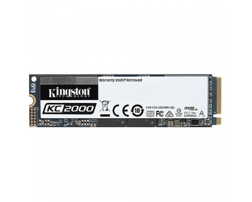 Жесткий диск SSD M.2 2280 250GB Kingston KC2000 Client SSD SKC2000M8/250G PCIe Gen3x4 with NVMe, 3000/1100, IOPS 350/200K, MTBF 2M, 3D TLC, 150TBW, RTL (293586)