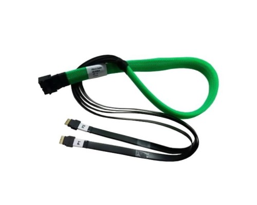 Кабель Cable, Slimline SASx8 (SFF8654) -to- 2 Slimline SASx4 (SFF8654)+ SFF9402, 1M