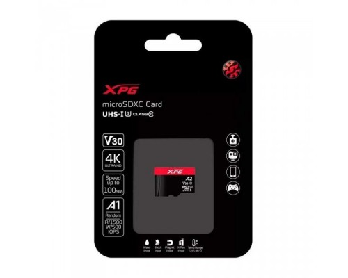 Карта памяти microSDXC 256GB XPG Gaming Memory Card AUSDX256GUI3XPGA2-R UHS-I U3 Class 10 V30 A2, 100/85 MB/s, For Nintendo Switch™ / Smartphones  / Tablets / VR  devices, - 25°C to 85°C, RTL (771373)