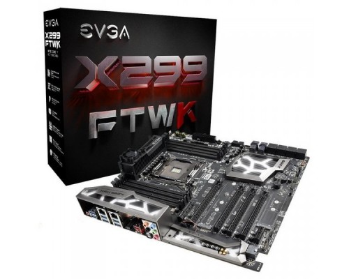 Материнская плата EVGA X299 FTW K, S2066, Intel X299, E-ATX, 8xDDR4-3200MHz Quad-Channel, Max 128GB, 4xPCI-Ex16, 1xPCI-Ex4, 1xPCI-Ex1, 8xSATA3 (RAID 0/1/5/10), 1xM.2 Key E+2xM.2 Key M, 2xGiga Lan, Audio 7.1, 8xUSB 3.0, 4xUSB2.0 (142-SX-E297-KR) RTL