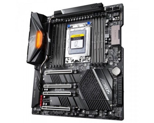 Материнская плата GIGABYTE TRX40 AORUS MASTER, Socket sTRX4, AMD TRX40, 8xDDR4-3200, 4xPCI-Ex16, 1xPCI-Ex1, 8xSATA3(RAID 0/1/10), 3xM.2, 8 Ch Audio, 1xGLan, 1x10Gb Lan, Wi-Fi, (2+4)xUSB2.0, (5+4)xUSB3.2, (1+1)xUSB3.1 Type-C™,  ATX, RTL,