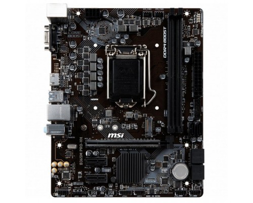 Материнская плата B365M PRO-VH, Socket 1151, Intel®B365, 2xDDR4-2666, D-SUB+HDMI, 1xPCI-Ex16, 2xPCI-Ex1, 6xSATA3, 1xM.2, 8 Ch Audio, GLan, (2+4)xUSB2.0, (4+2)xUSB3.1, 1xPS/2, mATX, RTL