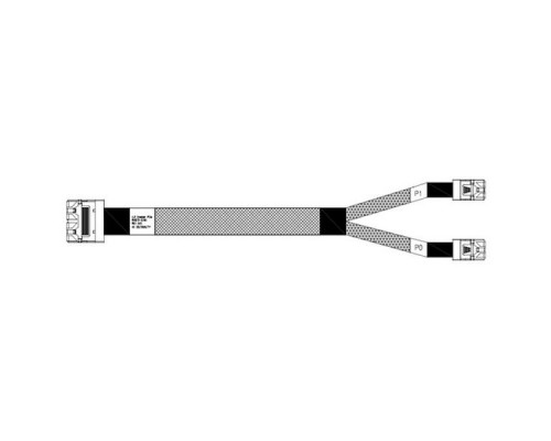 Кабель Cable, Slimline SASx8 (SFF8654) -to- 2 SAS HD (White) x4 (SFF8643), SMC, 1M