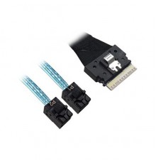 Кабель Cable, Slimline SASx8 (SFF8654) -to- 2 SAS HD x4 (SFF8643)+ SFF9402, 1M                                                                                                                                                                            
