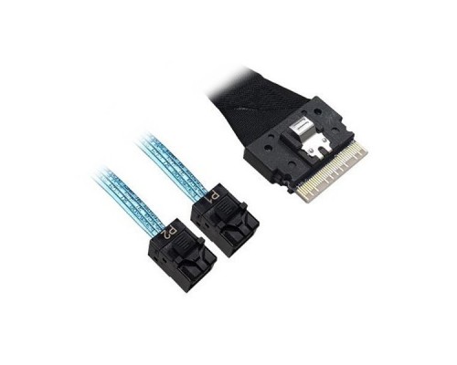 Кабель Cable, Slimline SASx8 (SFF8654) -to- 2 SAS HD x4 (SFF8643)+ SFF9402, 1M