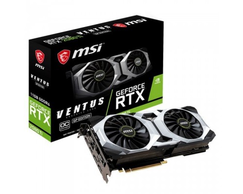 Видеокарта RTX 2080 Ti VENTUS GP OC, RTX 2080 Ti, 11GB, 352bit, GDDR6, HDMI, DP x3, RTL