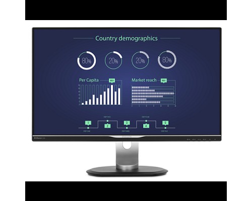 Монитор 25 Philips 258B6QUEB 2560x1440 AH-IPS W-LED 16:9 14(5)ms VGA DVI-D HDMI DP USB 3.0 20M:1 178/178 350cd HAS Pivot Speakers Silver/Black