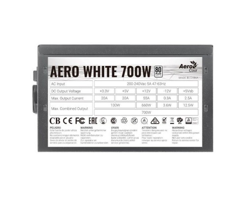 Блок питания ATX 700W AERO WHITE 4710562753943 AEROCOOL