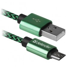 Кабель USB2.0 TO MICRO-USB 1M GREEN USB08-03T 87804 DEFENDER                                                                                                                                                                                              