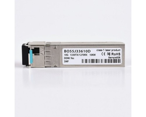 Трансивер GE 10KM RX1270 SM TX1330 SFP-10G-BXD1 HUAWEI Оптический трансивер Huawei SFP-10G-BXD1 BIDI SFP+ (Форм-фактор: SFP+/SFP28; Скорость: 10GE; Дистанция: 10км; Режим оптики: SMF BIDI WDM; Режин передачи: Simplex; Длина волны: 1330нм TX / 1270н