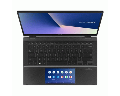 Ноутбук ASUS Zenbook Flip 14 XMAS UX463FL-AI023T i5-10210U/8Gb/512GB SSD Nvme/NV MX250 2Gb/14.0 FHD 1920x1080 TOUCH IPS Glare/ScreenPad/WiFi/BT/FP/Cam/Illum KB/Windows 10 Home/1.4Kg/Grey/Sleeve, Stylus