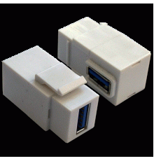 Модуль Keystone, USB 3.0, тип A, мама-мама, 90 градусов, белый                                                                                                                                                                                            