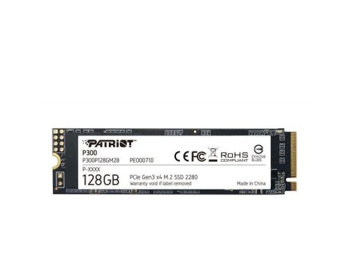 Жесткий диск SSD PATRIOT P300 128Гб M.2 Наличие PCIE 3D NAND Скорость записи 600 Мб/сек. Скорость чтения 1600 Мб/сек. TBW 60 Тб P300P128GM28