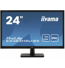 Монитор жидкокристаллический Iiyama Монитор LCD 24'' [16:9] 1920х1080(FHD) TN, nonGLARE, 250cd/m2, 170°/160°, 1000:1, 80M:1, 16.7M, 1ms, VGA, HDMI, DP, USB-Hub, Tilt, Speakers, 3Y, Black                                                                