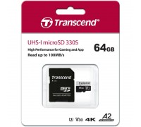 Флеш-накопитель Transcend Карта памяти Transcend 64GB SD Card UHS-I U3 A2                                                                                                                                                                                 