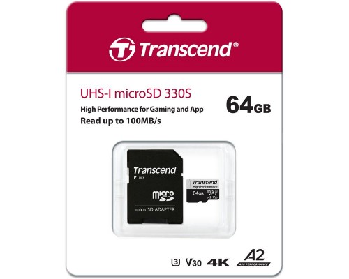 Флеш-накопитель Transcend Карта памяти Transcend 64GB SD Card UHS-I U3 A2