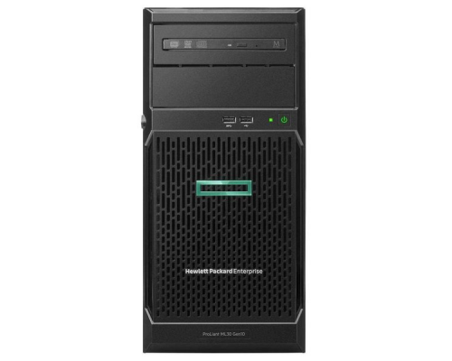 Сервер HPE ML30 Gen10, 1x Intel Xeon E-2234 4C 3.6GHz, 1x16GB-U DDR4, S100i/ZM (RAID 0,1,5,10) noHDD (4 LFF 3.5'' HP), 1x350W NHP NonRPS (up2x500), 2x1Gb/s, noDVD, iLO5, Tower-4U, 3-1-1