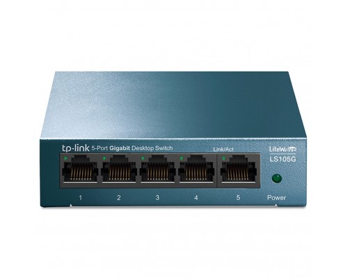 Коммутатор 5 ports Giga Unmanagement switch, 5 10/100/1000Mbps RJ-45 ports, metal shell, desktop and wall mountable, plug and play, support 802.1p QoS, power saving