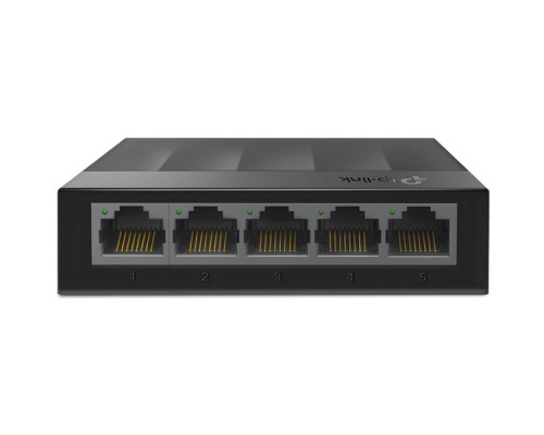 Коммутатор 5 ports Giga Unmanaged switch, 5 10/100/1000Mbps RJ-45 ports, plastic shell, desktop and wall mountable