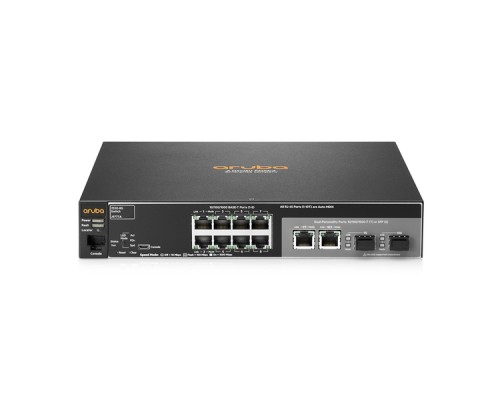 Коммутатор Aruba 2530 8G Switch (Managed, L2, 8*10/100/1000 + 2*10/100/1000 or SFP, Fanless design, Rackmount 19”)