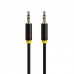 Кабель аудио Greenconnect  1.0m jack 3,5mm/jack 3,5mm черный, желтая окантовка, ультрагибкий, 28 AWG, M/M, Premium GCR-AVC1114-1.0m, экран, стерео
