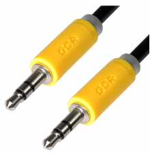 Кабель аудио Greenconnect  1.0m jack 3,5mm/jack 3,5mm черный, желтые коннекторы, 28 AWG, M/M, GCR-AVC014-1.0m, экран, стерео                                                                                                                              