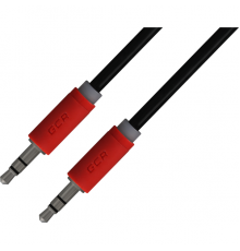 Кабель аудио Greenconnect  1.0m jack 3,5mm/jack 3,5mm черный, красные коннекторы, ультрагибкий, 28 AWG, M/M, Premium GCR-AVC115-1.0m, экран, стерео                                                                                                       