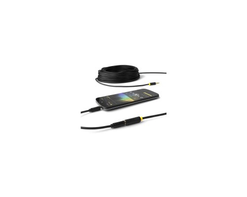 Удлинитель аудио Greenconnect  0.25m jack 3,5mm/jack 3,5mm черный, желтая окантовка, ультрагибкий, 28AWG, M/F, Premium GCR-STM1114-0.25m, экран, стерео