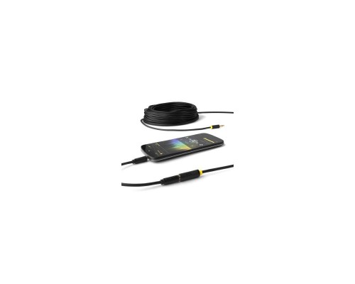 Удлинитель аудио Greenconnect  1.0m jack 3,5mm/jack 3,5mm черный, желтая окантовка, ультрагибкий, 28AWG, M/F, Premium GCR-STM1114-1.0m, экран, стерео