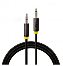 Кабель аудио Greenconnect  2.0m jack 3,5mm/jack 3,5mm черный, желтая окантовка, ультрагибкий, 28 AWG, M/M, Premium GCR-AVC1114-2.0m, экран, стерео                                                                                                        