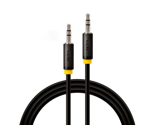 Кабель аудио Greenconnect  2.0m jack 3,5mm/jack 3,5mm черный, желтая окантовка, ультрагибкий, 28 AWG, M/M, Premium GCR-AVC1114-2.0m, экран, стерео