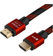 Кабель Greenconnect  0.5m HDMI версия 2.0, HDR 4:2:2, Ultra HD, 4K 60 fps 60Hz/5K*30Hz, 3D, AUDIO, 18.0 Гбит/с, 28/28 AWG, OD7.3mm, тройной экран, BICOLOR нейлон, AL корпус красный, GCR-51488                                                           