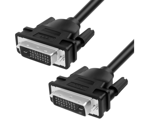 Кабель Greenconnect  DVI-D 10.0m, черный, позолоченные контакты, ферритовое кольцо, OD 8.5mm, 28/28 AWG, DVI/DVI, 25M/25M, GCR-DM2DMC2-10.0m, двойной экран