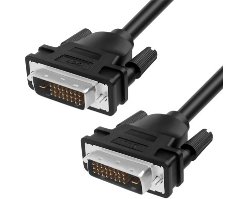 Кабель Greenconnect  DVI-D 3.0m, черный, OD 8.5mm, 28/28 AWG, DVI/DVI, 25M/25M, GCR-DM2DMC-3.0m, двойной экран