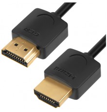 Кабель Greenconnect  SLIM 0.5m HDMI 2.0, черный Slim, OD3.8mm, HDR 4:2:2, Ultra HD, 4K 60 fps 60Hz, 3D, AUDIO, 18.0 Гбит/с, 32/32 AWG, GCR-51592                                                                                                          