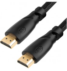 Кабель Greenconnect  0.3m HDMI версия 2.0, HDR 4:2:2, Ultra HD, 4K 60 fps 60Hz/5K*30Hz, 3D, AUDIO, 18.0 Гбит/с, 28/28 AWG, OD7.3mm, тройной экран, черный нейлон, GCR-HM811-0.3m                                                                          