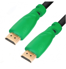 Кабель Greenconnect  1.8m HDMI версия 1.4, черный, зеленые коннекторы, OD7.3mm, 30/30 AWG, позолоченные контакты, Ethernet 10.2 Гбит/с, 3D, 4K GCR-HM320-1.8m                                                                                             