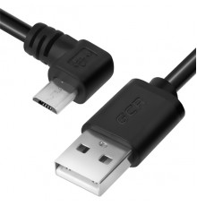 Кабель Greenconnect  1.0m USB 2.0, AM/microB 5pin угловой, черный, 28/28 AWG, экран, армированный, морозостойкий, GCR-UA8AMCB6-BB2S-1.0m                                                                                                                  