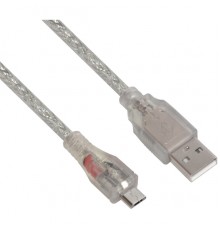 Кабель Greenconnect  2A 1.8m USB 2.0, AM/microB 5pin, прозрачный, 28/24 AWG, поддержка функции быстрой зарядки, GCR-UA2MCB2-BD2S-1.8m, экран, армированный, морозостойкий.                                                                                